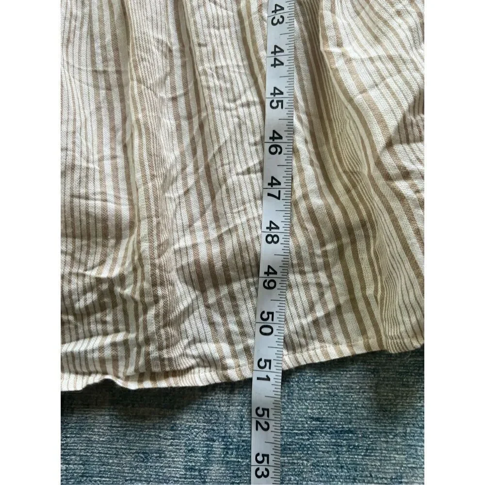 Caslon Ivory Khaki Stripe Tie Shoulder Tiered Sundress Size 1X - Picture 11 of 11